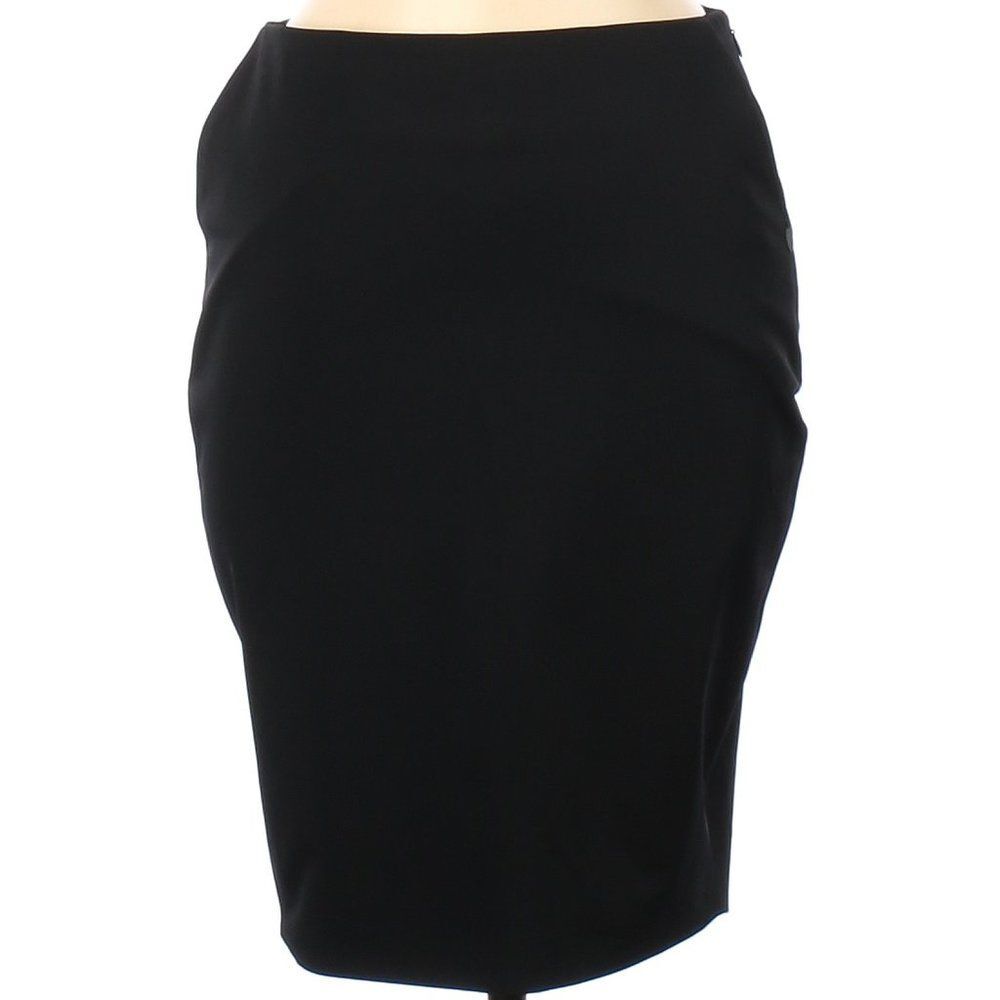Daniele Alessandrini Black Pencil Skirt w/Side Pockets-Size 8